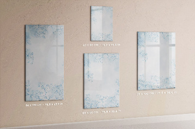 Glazen magneetbord met decoratieve print Bloemenschets