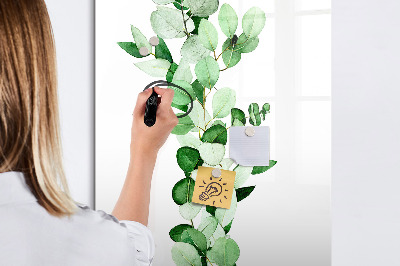 Wandbord van glas magnetisch en uitwisbaar Biezenbladeren