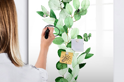 Wandbord van glas magnetisch en uitwisbaar Biezenbladeren