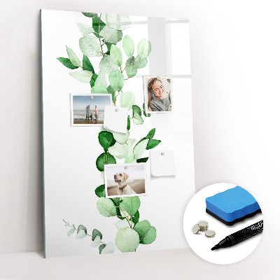 Wandbord van glas magnetisch en uitwisbaar Biezenbladeren