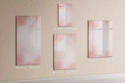 Magnetisch memobord van glas voor aan de muur Roze marmer