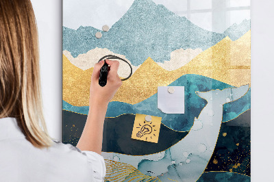 Magnetisch memobord van glas voor aan de muur Marmeren walvis