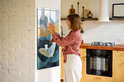 Magnetisch memobord van glas voor aan de muur Marmeren walvis