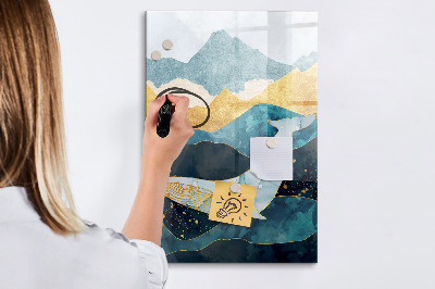 Magnetisch memobord van glas voor aan de muur Marmeren walvis