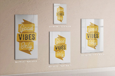 Wandbord van glas magnetisch en uitwisbaar Alleen goede vibes