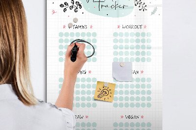 Magnetisch memobord van glas voor aan de muur Gewoonteregistratie