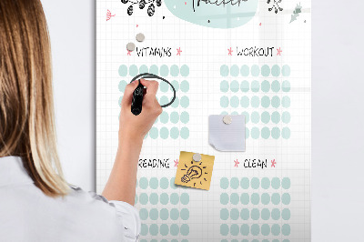 Magnetisch memobord van glas voor aan de muur Gewoonteregistratie