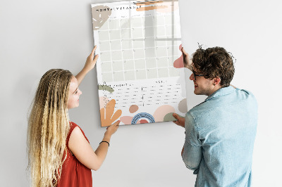 Wandbord van glas magnetisch en uitwisbaar Maandplanner