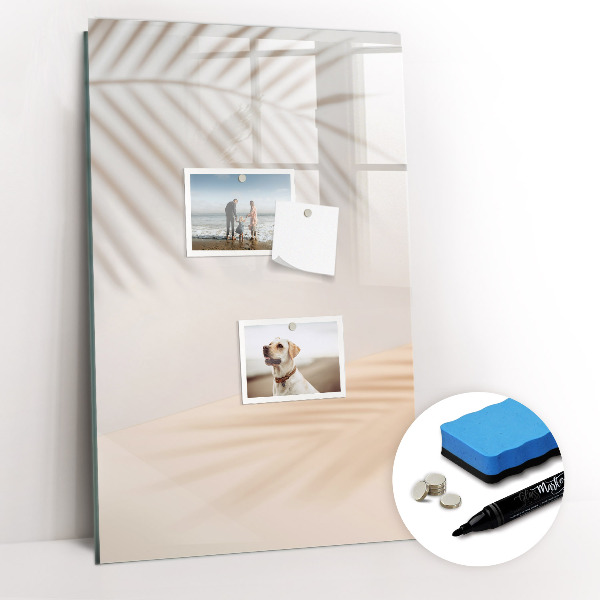 Wandbord van glas magnetisch en uitwisbaar De schaduw van palmbladeren