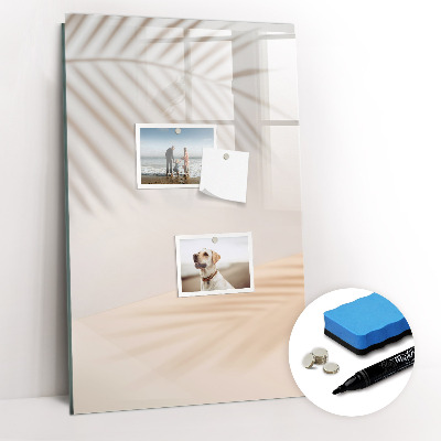 Wandbord van glas magnetisch en uitwisbaar De schaduw van palmbladeren