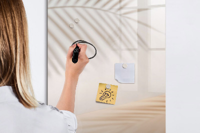 Wandbord van glas magnetisch en uitwisbaar De schaduw van palmbladeren