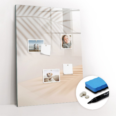 Wandbord van glas magnetisch en uitwisbaar De schaduw van palmbladeren