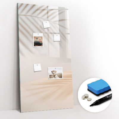 Wandbord van glas magnetisch en uitwisbaar De schaduw van palmbladeren