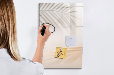 Wandbord van glas magnetisch en uitwisbaar De schaduw van palmbladeren