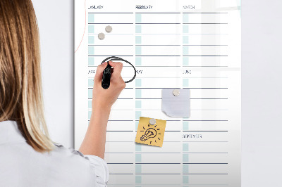 Magnetisch memobord van glas voor aan de muur Belangrijke data