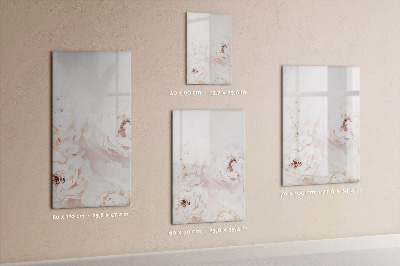 Glazen magneetbord met decoratieve print Pioenrozen
