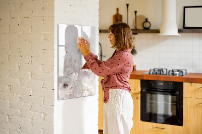 Glazen magneetbord met decoratieve print Pioenrozen
