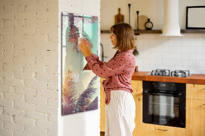 Wandbord van glas magnetisch en uitwisbaar Tropische palmboom