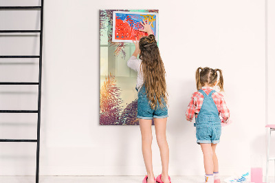 Wandbord van glas magnetisch en uitwisbaar Tropische palmboom