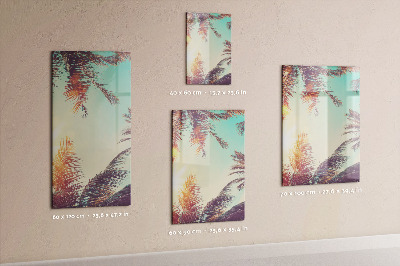 Wandbord van glas magnetisch en uitwisbaar Tropische palmboom