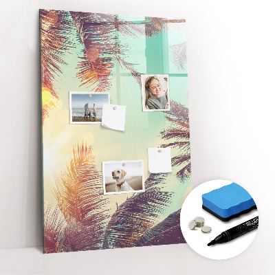 Wandbord van glas magnetisch en uitwisbaar Tropische palmboom