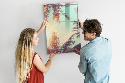 Wandbord van glas magnetisch en uitwisbaar Tropische palmboom