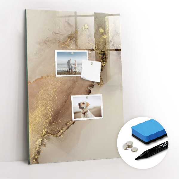 Glazen magneetbord met decoratieve print Glinsterende marmer