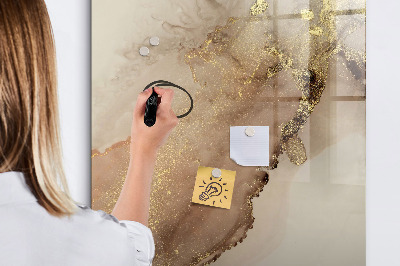 Glazen magneetbord met decoratieve print Glinsterende marmer