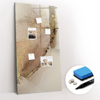 Glazen magneetbord met decoratieve print Glinsterende marmer