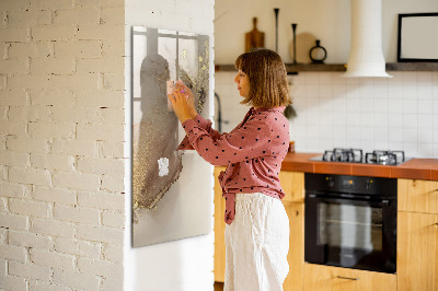 Glazen magneetbord met decoratieve print Glinsterende marmer