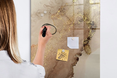 Glazen magneetbord met decoratieve print Glinsterende marmer