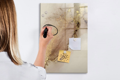 Glazen magneetbord met decoratieve print Glinsterende marmer