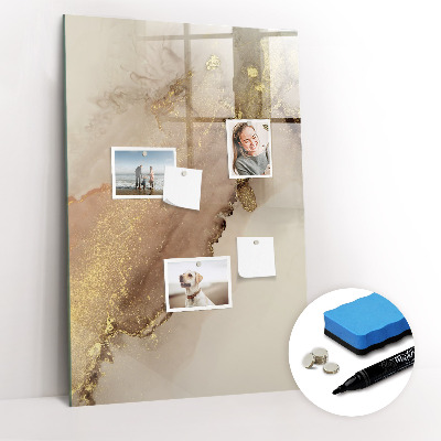 Glazen magneetbord met decoratieve print Glinsterende marmer