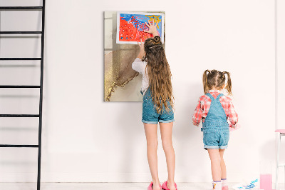 Glazen magneetbord met decoratieve print Glinsterende marmer