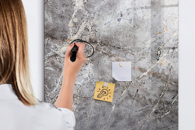 Wandbord van glas magnetisch en uitwisbaar Donker marmer