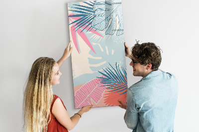 Magnetisch memobord van glas voor aan de muur Pastelkleurige bladeren