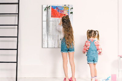 Magnetisch memobord van glas voor aan de muur Houten panelen