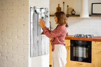 Magnetisch memobord van glas voor aan de muur Houten panelen