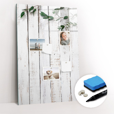 Magnetisch memobord van glas voor aan de muur Houten panelen