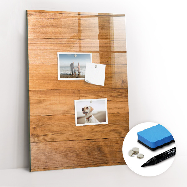Wandbord van glas magnetisch en uitwisbaar Houten panelen