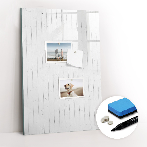 Magnetisch memobord van glas voor aan de muur Natuurlijk hout