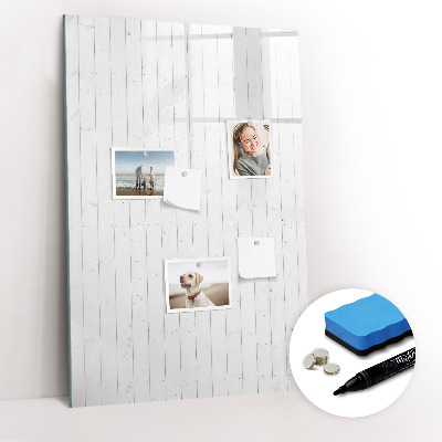 Magnetisch memobord van glas voor aan de muur Natuurlijk hout