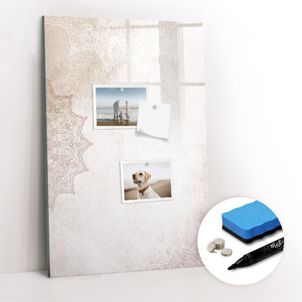 Glazen magneetbord met decoratieve print Mandala's