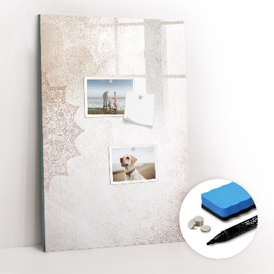Glazen magneetbord met decoratieve print Mandala's