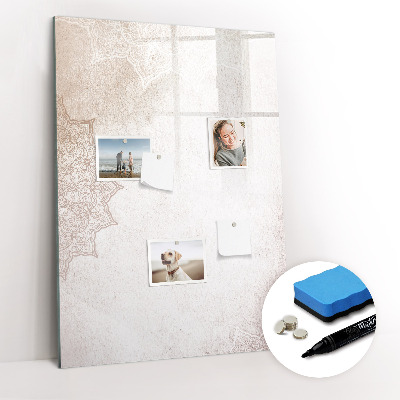 Glazen magneetbord met decoratieve print Mandala's