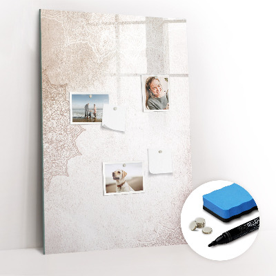 Glazen magneetbord met decoratieve print Mandala's
