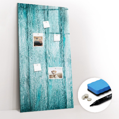 Wandbord van glas magnetisch en uitwisbaar Blauw hout