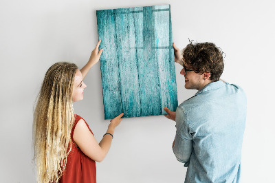 Wandbord van glas magnetisch en uitwisbaar Blauw hout