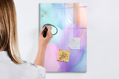 Magnetisch memobord van glas voor aan de muur Pastelkleurige veren