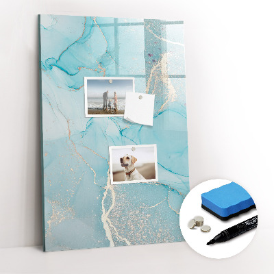 Glazen magneetbord met decoratieve print Decoratief marmer